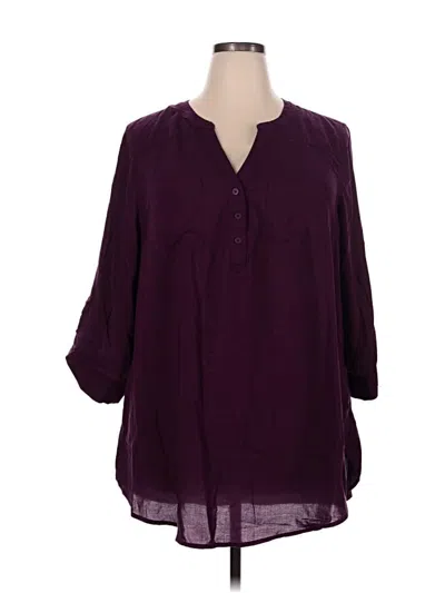 Pre-owned Torrid 3/4 Sleeve Blouse In Purple