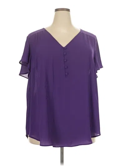Pre-owned Torrid 3/4 Sleeve Blouse In Purple
