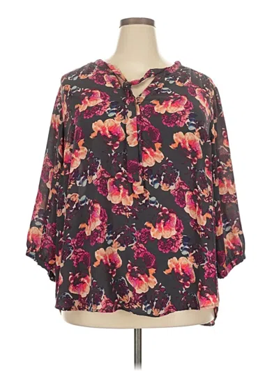 Pre-owned Torrid 3/4 Sleeve Blouse In Purple