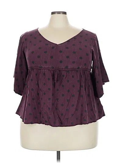 Pre-owned Torrid 3/4 Sleeve Blouse In Purple