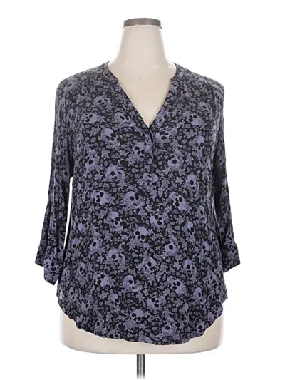 Pre-owned Torrid 3/4 Sleeve Blouse In Purple