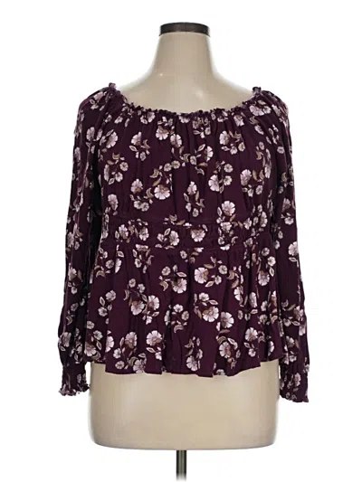 Pre-owned Torrid 3/4 Sleeve Blouse In Purple