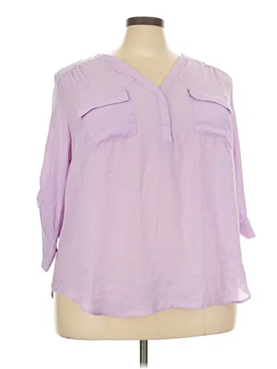 Pre-owned Torrid 3/4 Sleeve Blouse In Purple