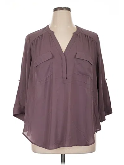 Pre-owned Torrid 3/4 Sleeve Blouse In Purple