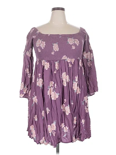 Pre-owned Torrid 3/4 Sleeve Blouse In Purple