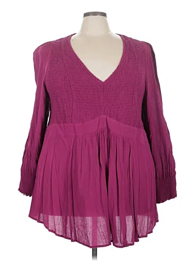 Pre-owned Torrid 3/4 Sleeve Blouse In Purple