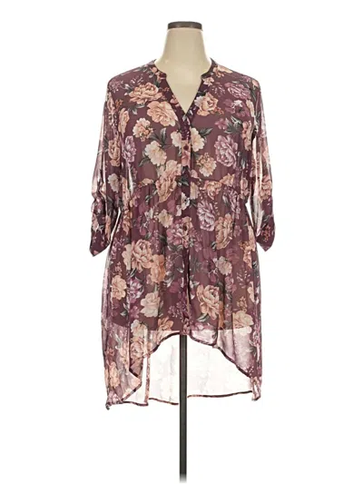 Pre-owned Torrid 3/4 Sleeve Blouse In Purple