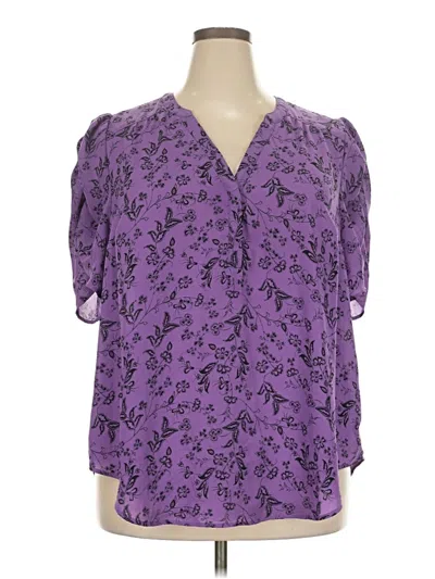 Pre-owned Torrid 3/4 Sleeve Blouse In Purple