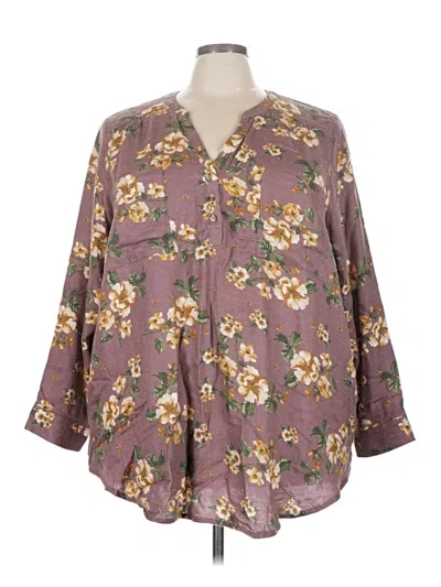 Pre-owned Torrid 3/4 Sleeve Blouse In Purple