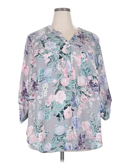 Pre-owned Torrid 3/4 Sleeve Blouse In Purple
