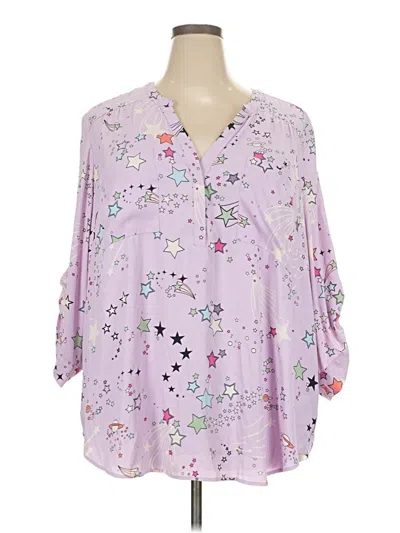 Pre-owned Torrid 3/4 Sleeve Blouse In Purple