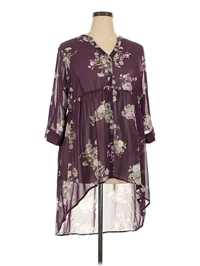 Pre-owned Torrid 3/4 Sleeve Blouse In Purple