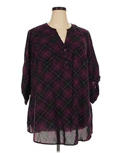 Pre-owned Torrid 3/4 Sleeve Blouse In Purple