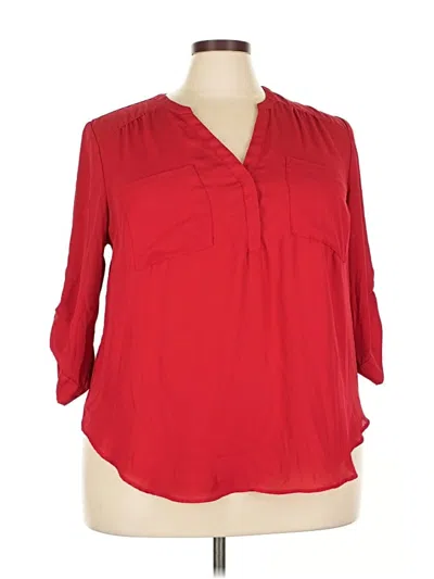 Pre-owned Torrid 3/4 Sleeve Blouse In Red