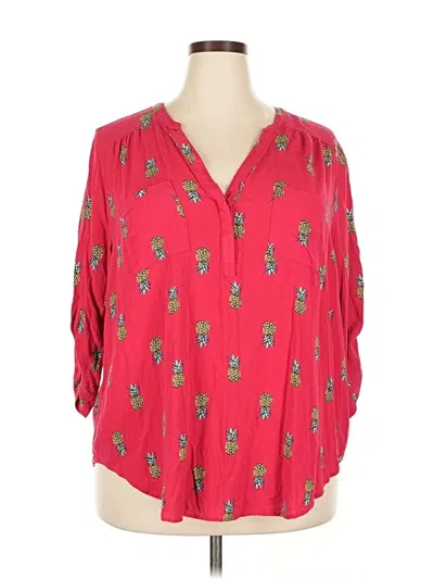 Pre-owned Torrid 3/4 Sleeve Blouse In Red
