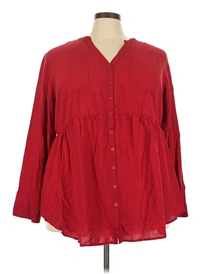 Pre-owned Torrid 3/4 Sleeve Blouse In Red