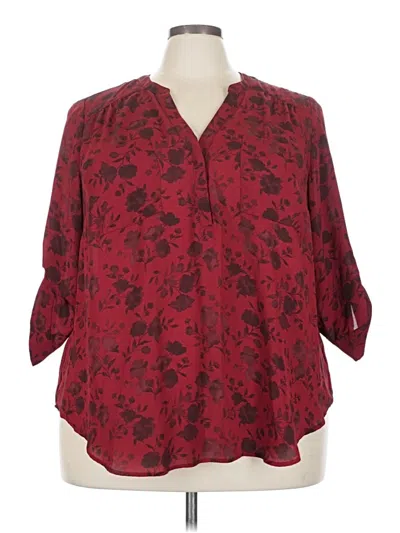 Pre-owned Torrid 3/4 Sleeve Blouse In Red