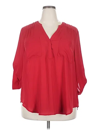 Pre-owned Torrid 3/4 Sleeve Blouse In Red