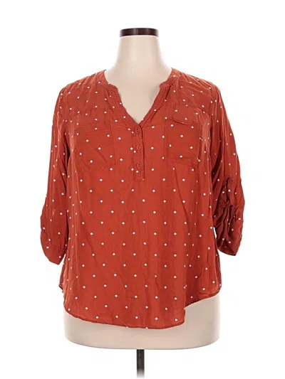 Pre-owned Torrid 3/4 Sleeve Blouse In Red