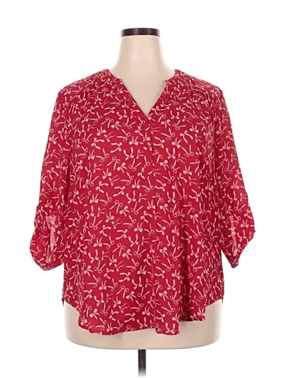 Pre-owned Torrid 3/4 Sleeve Blouse In Red