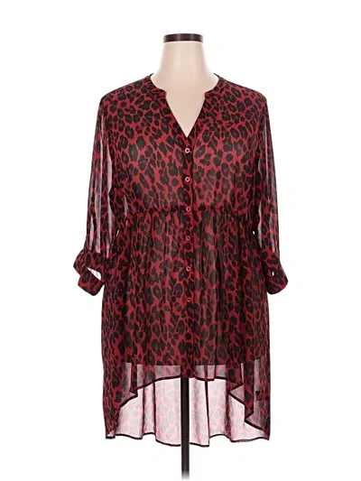 Pre-owned Torrid 3/4 Sleeve Blouse In Red