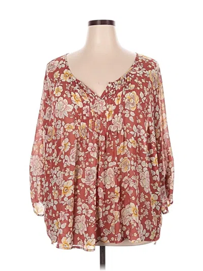 Pre-owned Torrid 3/4 Sleeve Blouse In Red