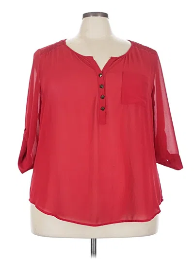Pre-owned Torrid 3/4 Sleeve Blouse In Red