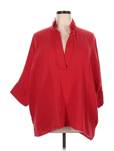 Pre-owned Torrid 3/4 Sleeve Blouse In Red