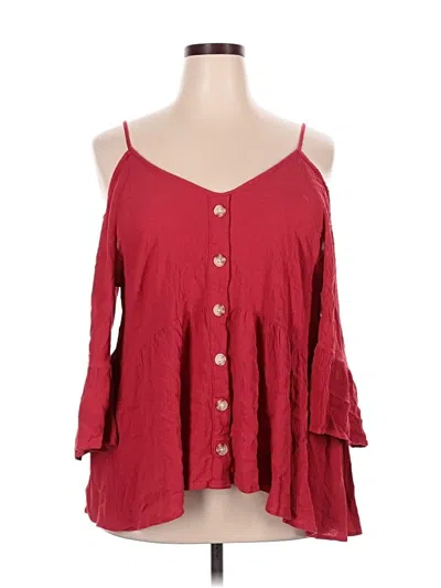 Pre-owned Torrid 3/4 Sleeve Blouse In Red