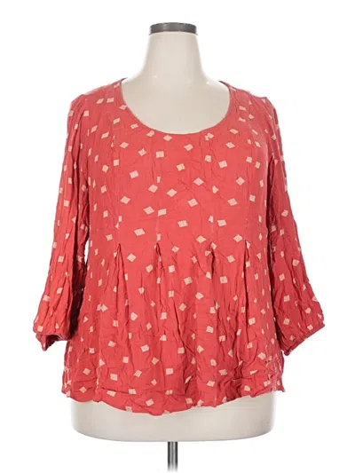Pre-owned Torrid 3/4 Sleeve Blouse In Red