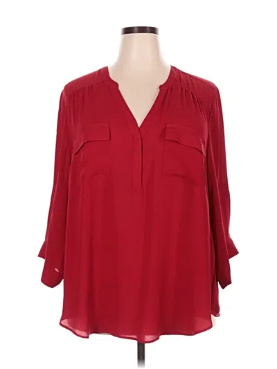 Pre-owned Torrid 3/4 Sleeve Blouse In Red