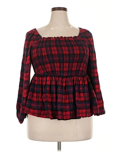 Pre-owned Torrid 3/4 Sleeve Blouse In Red