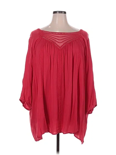 Pre-owned Torrid 3/4 Sleeve Blouse In Red