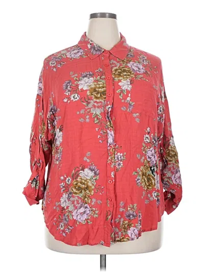 Pre-owned Torrid 3/4 Sleeve Blouse In Red