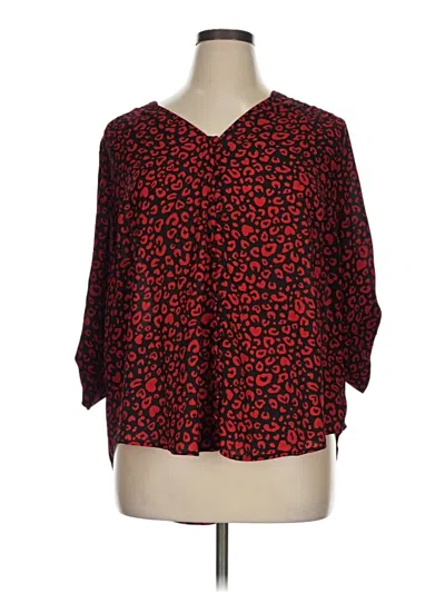 Pre-owned Torrid 3/4 Sleeve Blouse In Red