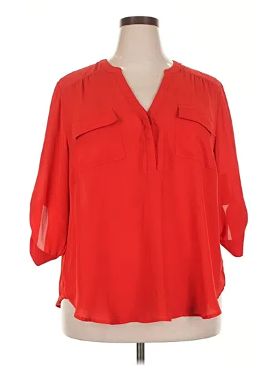 Pre-owned Torrid 3/4 Sleeve Blouse In Red