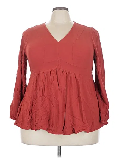 Pre-owned Torrid 3/4 Sleeve Blouse In Red