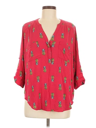 Pre-owned Torrid 3/4 Sleeve Blouse In Red