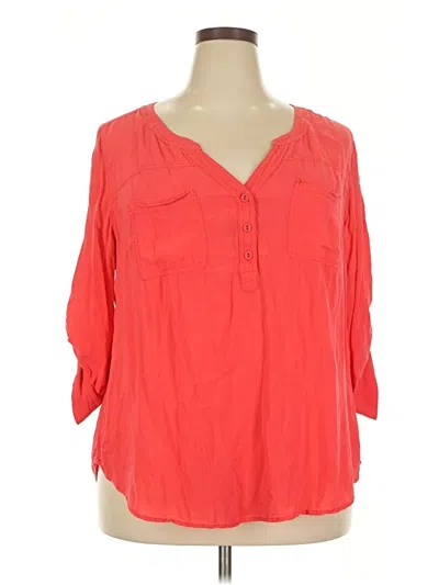Pre-owned Torrid 3/4 Sleeve Blouse In Red
