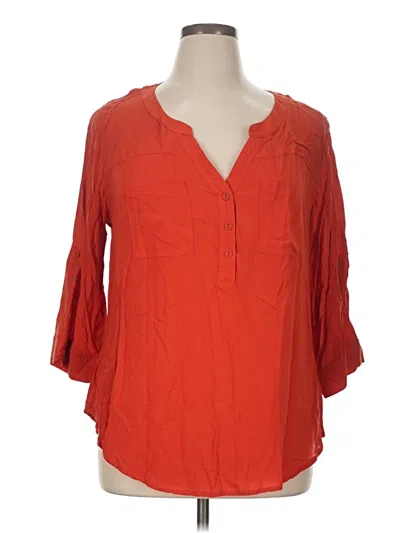 Pre-owned Torrid 3/4 Sleeve Blouse In Red