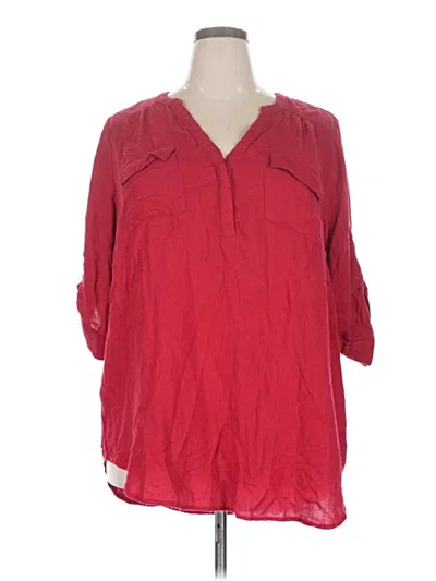 Pre-owned Torrid 3/4 Sleeve Blouse In Red