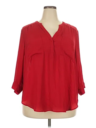 Pre-owned Torrid 3/4 Sleeve Blouse In Red