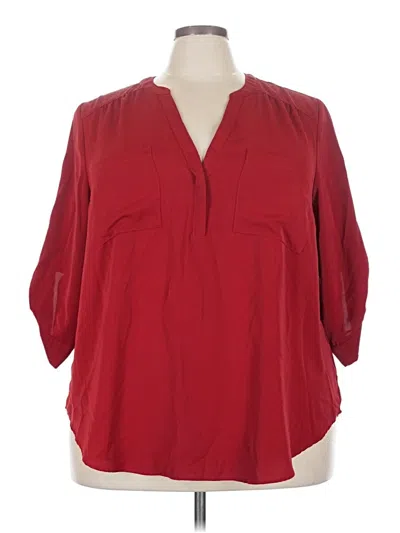 Pre-owned Torrid 3/4 Sleeve Blouse In Red
