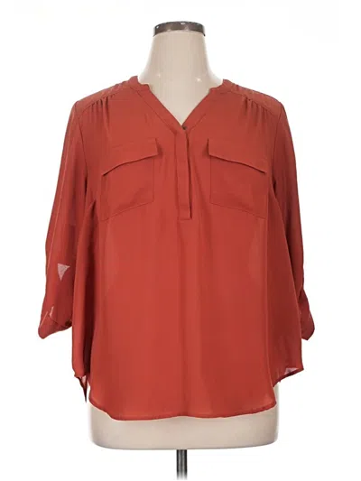 Pre-owned Torrid 3/4 Sleeve Blouse In Red