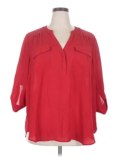 Pre-owned Torrid 3/4 Sleeve Blouse In Red