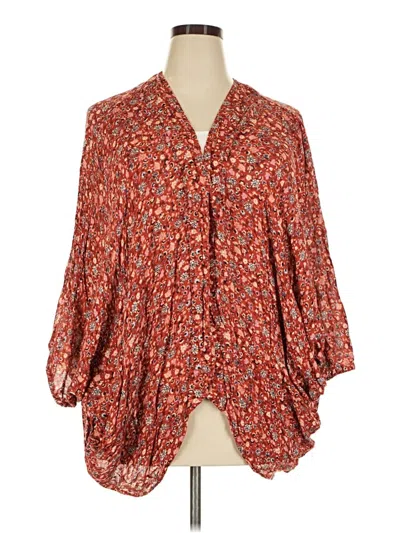 Pre-owned Torrid 3/4 Sleeve Blouse In Red
