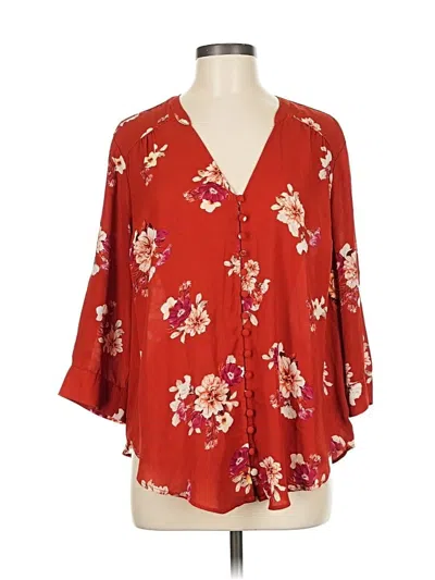 Pre-owned Torrid 3/4 Sleeve Blouse In Red