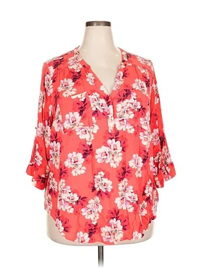 Pre-owned Torrid 3/4 Sleeve Blouse In Red
