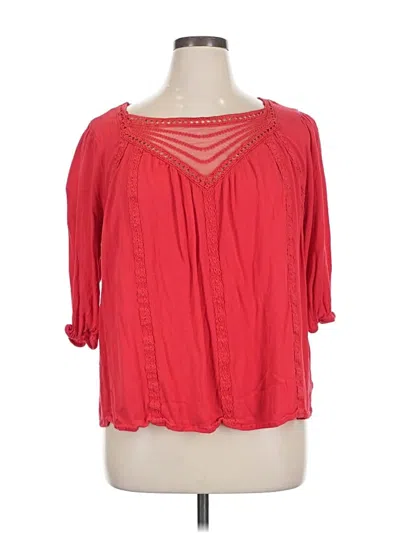Pre-owned Torrid 3/4 Sleeve Blouse In Red