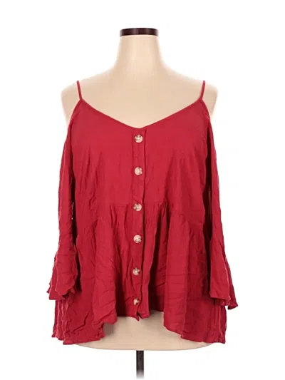 Pre-owned Torrid 3/4 Sleeve Blouse In Red